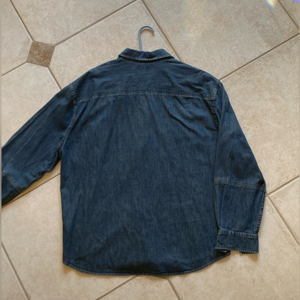 Faconnable Dark Blue Denim Long sleeve Button Down Shirt - Picture 4 of 4